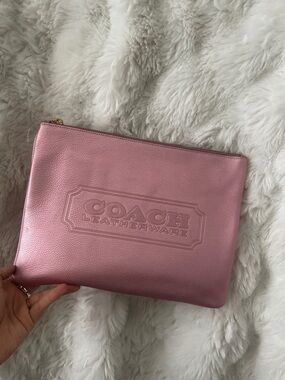Coach metallic Pink 12 x 9 tech pouch